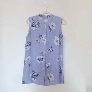 Vintage Floral Tunic with mother of pearl buttons